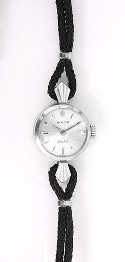 Rolex Vintage Orchid Platinum Watch on Black Cord 9060 